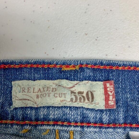 Levis 550 Jeans Womens 20 Short Blue Relaxed Bootcut Denim Western Stretch 36x29 - Picture 10 of 16